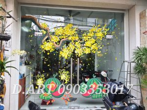 Vẽ Tranh Kính Tết Cành Mai 2024