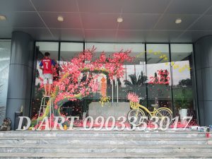 Vẽ Tranh Kính Tết Cành Đào